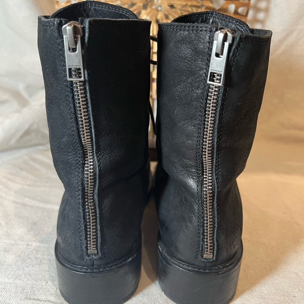 All Saints Black Lace Up Boots - Picture 4 of 9